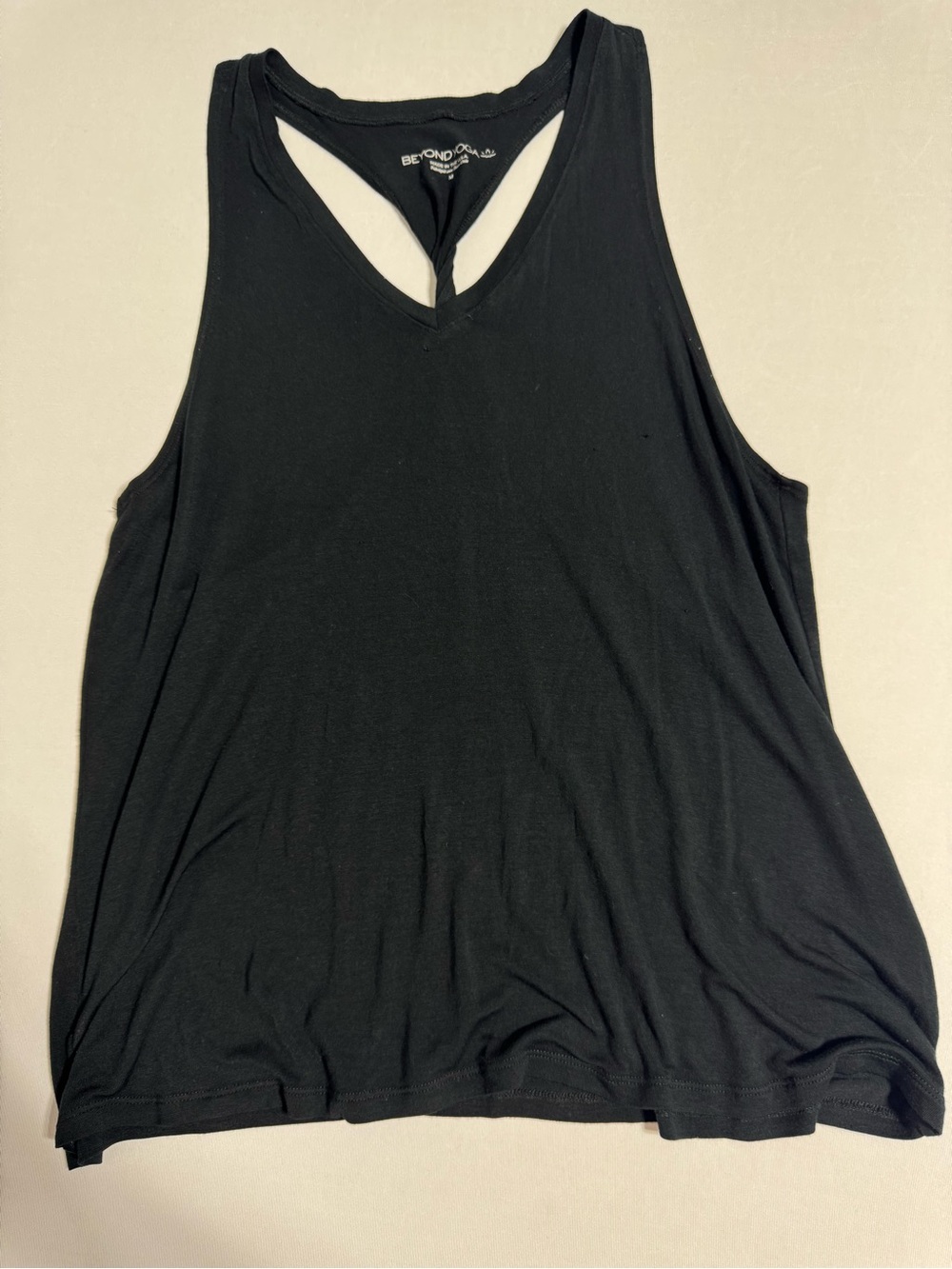 Beyond Yoga Black V-Neck Racerback Tank